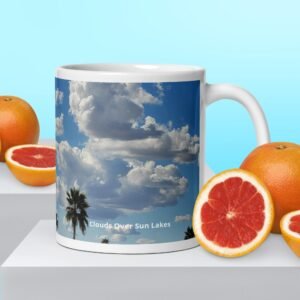 Clouds Over Sun Lakes, AZ White glossy mug